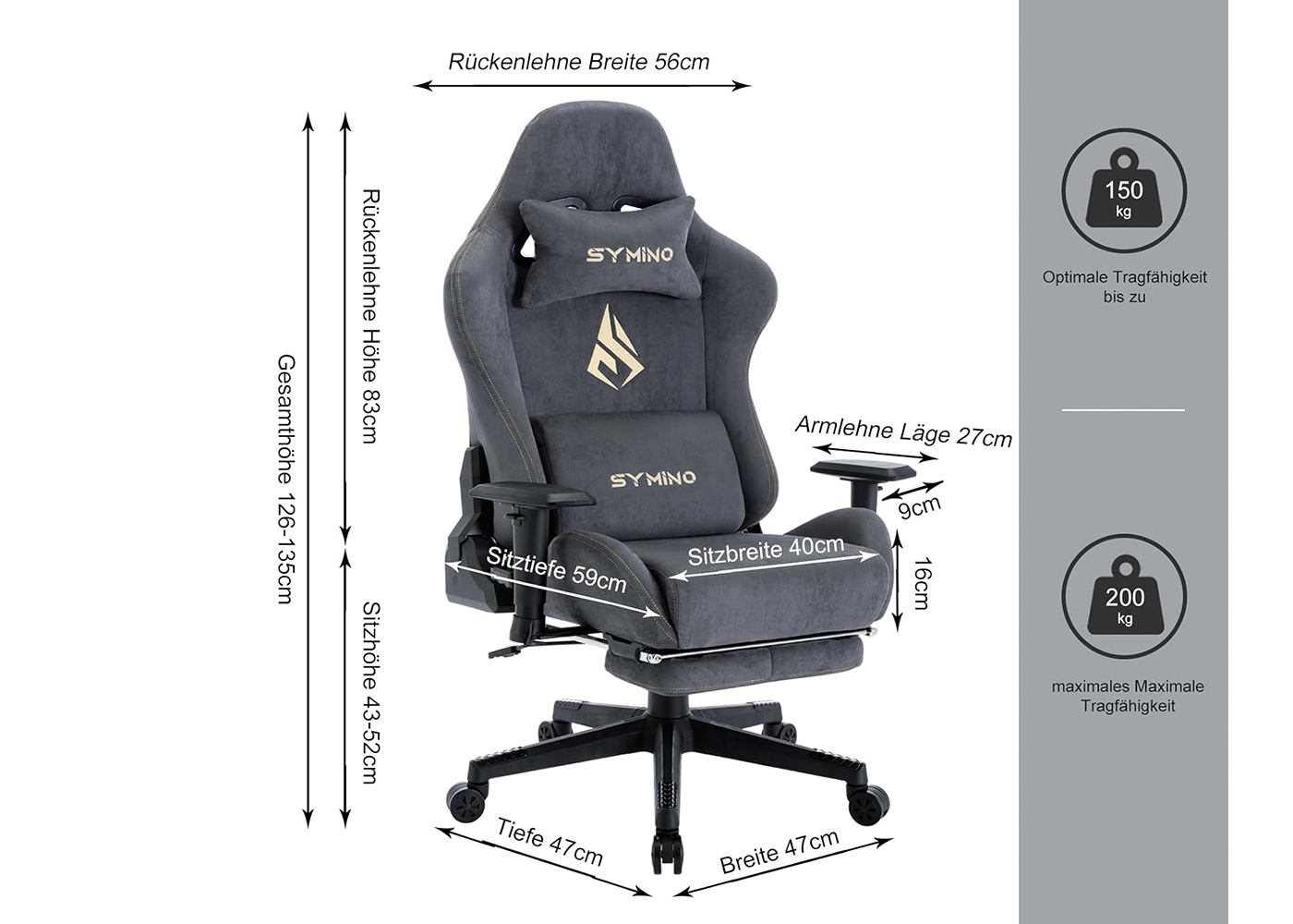 symino-gaming-stuhl-ergonomischer-burostuhl-mit-fusstutze-aus-atmungsaktivem-stoff-img1