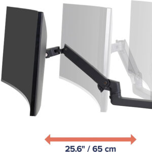 ERGOTRON LX Monitorhalterung Schwarz – Flexible Tischhalterung für Monitore bis 34 Zoll